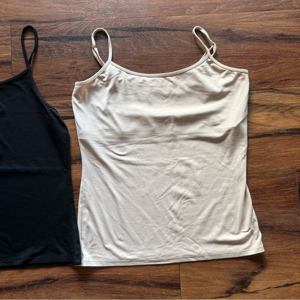 W’s large - Ann Taylor black and White House Black Market tan Camisole Set - Picture 3 of 9